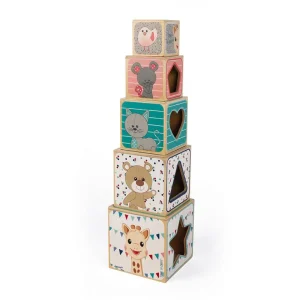 Enfant Little Helper Jouets En Bois & Jouets Éducatifs | Jouets D'intérieur | Pyramide en bois animale 5pc | Jouets empilables et gigognes