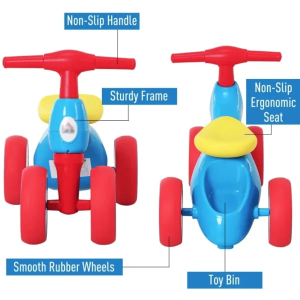 Enfant Little Helper Jouets À Enfourcher | Draisiennes & Trottinettes Pour Enfants & Vélos Pour Enfants | Tricycle 4 roues 2 en 1 pour enfants | Vélo d'équilibre | Rangement | 18-36 mois